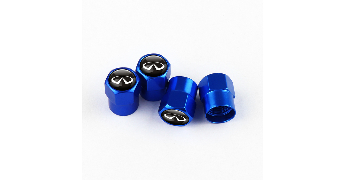 BLUE TIRE VALVE STEM CAPS FOR INFINITI